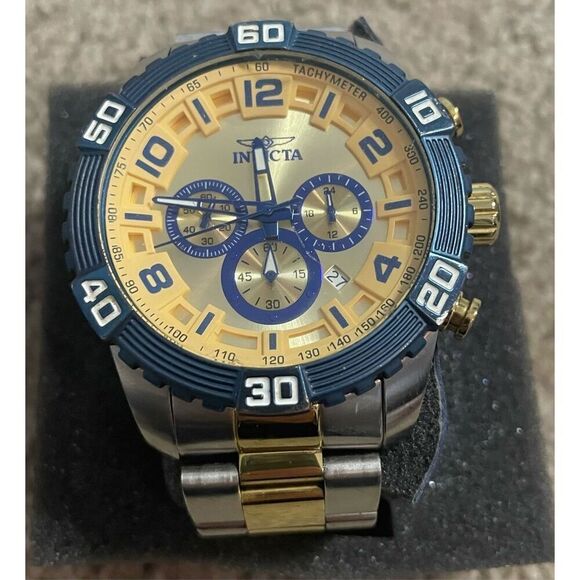 Invicta Pro Diver 25981 Chronograph Two-Tone Mens Quartz Watch Tritnite - Picture 1 of 13